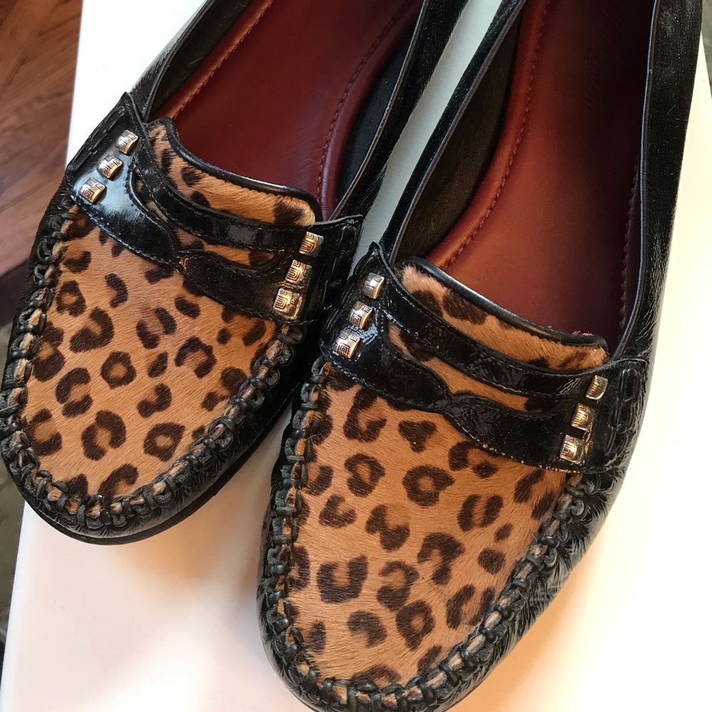Brighton mohawk animal print calfhair leather sz10